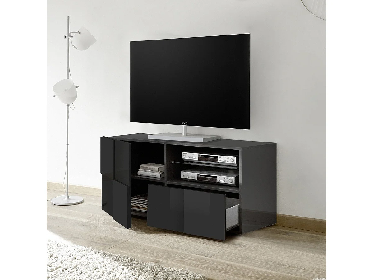 Meuble TV petit 1 porte et 1 tiroir L121 cm - Dama