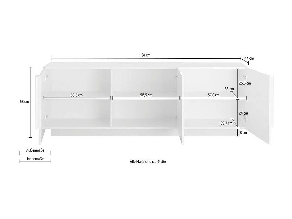 Mobile TV 3 ante - L182 cm