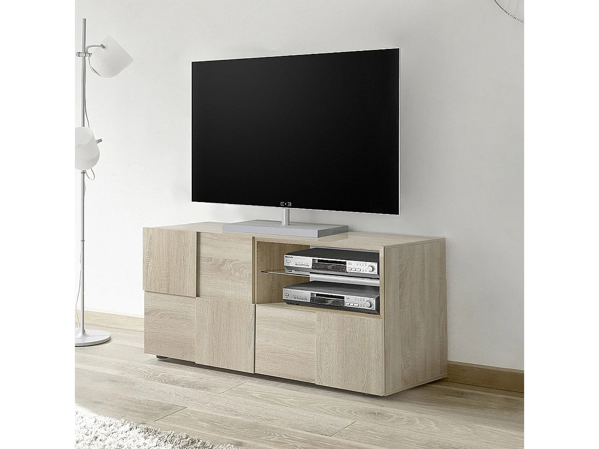 Meuble TV petit 1 porte et 1 tiroir L121 cm - Dama