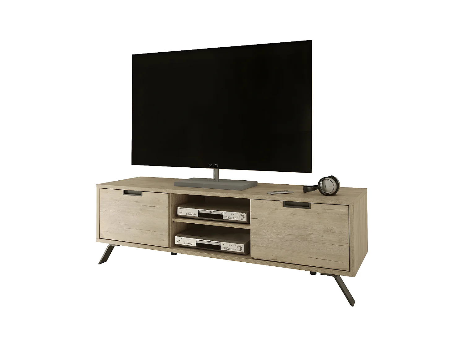 Meuble TV 2 portes L156 cm - Palma