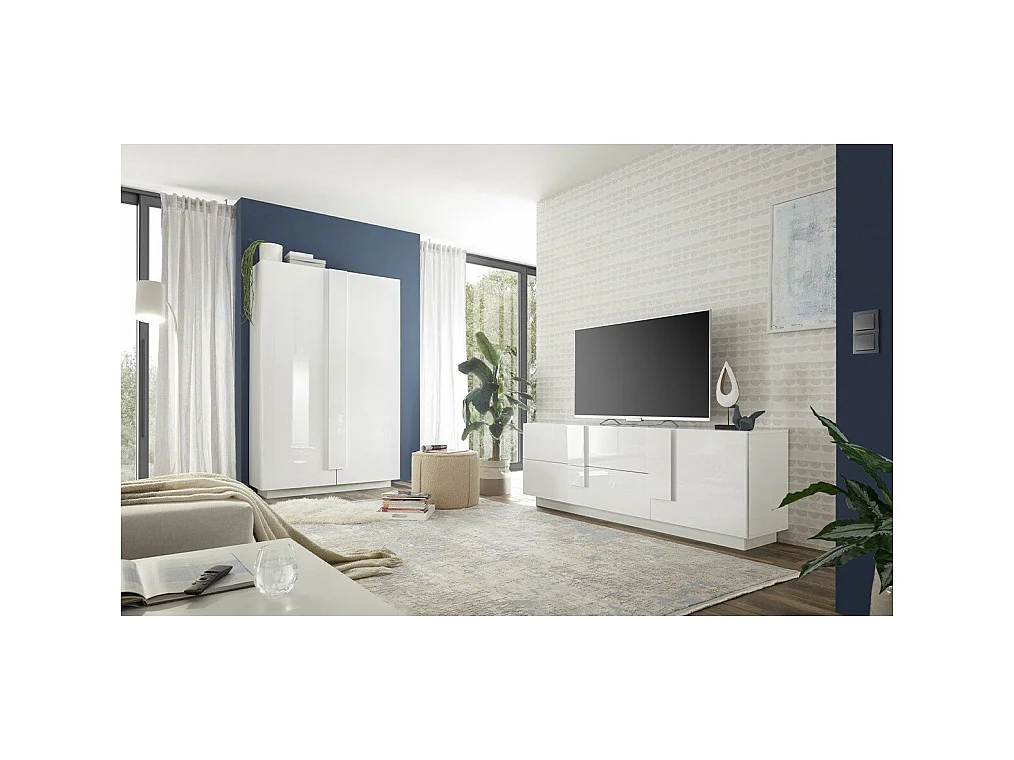 Meuble TV 2 tiroirs et 1 porte L182 cm - Jupiter