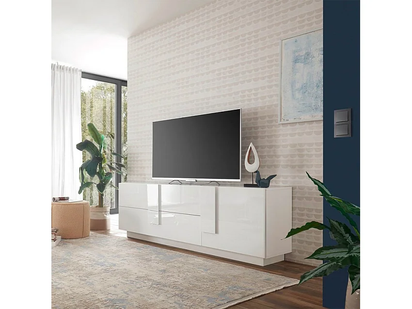 Meuble TV 2 tiroirs et 1 porte L182 cm - Jupiter