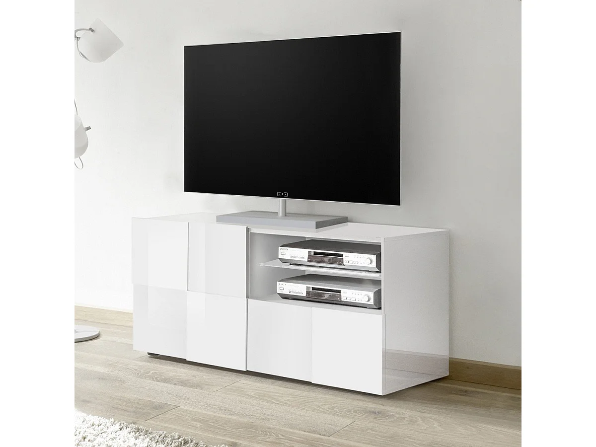 Meuble TV petit 1 porte et 1 tiroir L121 cm - Dama