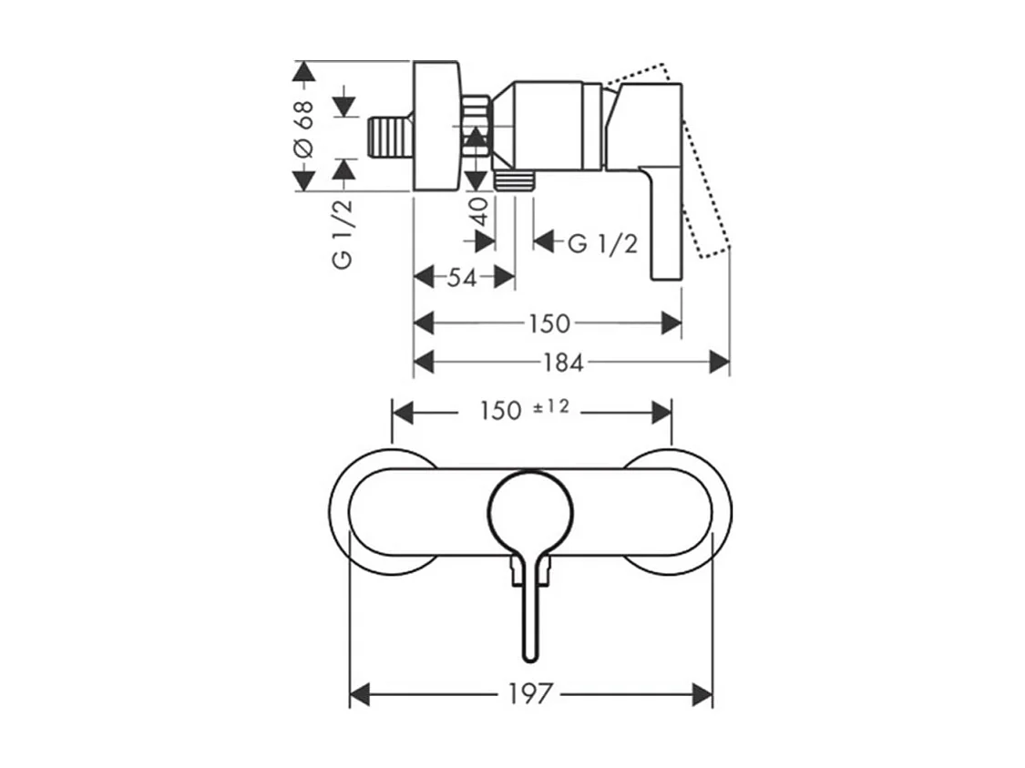 Mitigeur douche mécanique HANSGROHE Metris S chromé + nettoyant Briochin