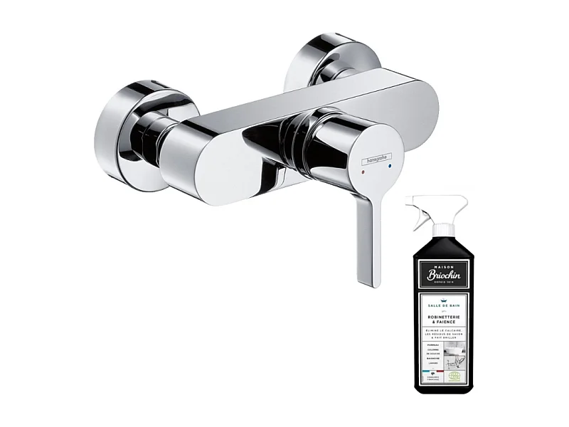 Mitigeur douche mécanique HANSGROHE Metris S chromé + nettoyant Briochin