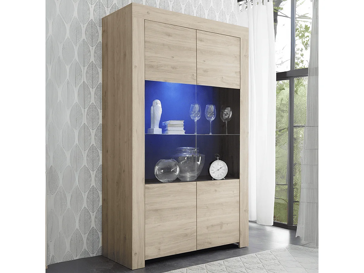 Geschirrschrank mit 2 Glastüren ohne Beleuchtung H186 cm - Firenze