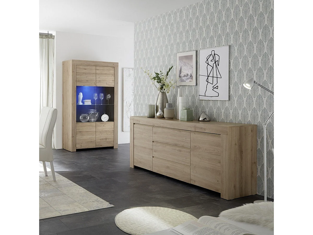 Geschirrschrank mit 2 Glastüren ohne Beleuchtung H186 cm - Firenze