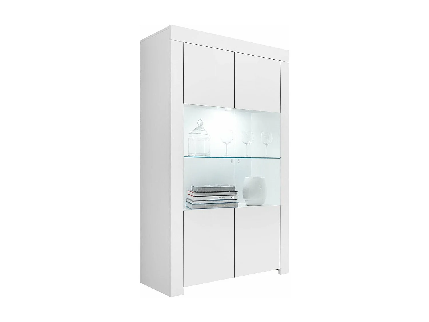 Credenza a 2 ante in vetro senza illuminazione H186 cm - Firenze