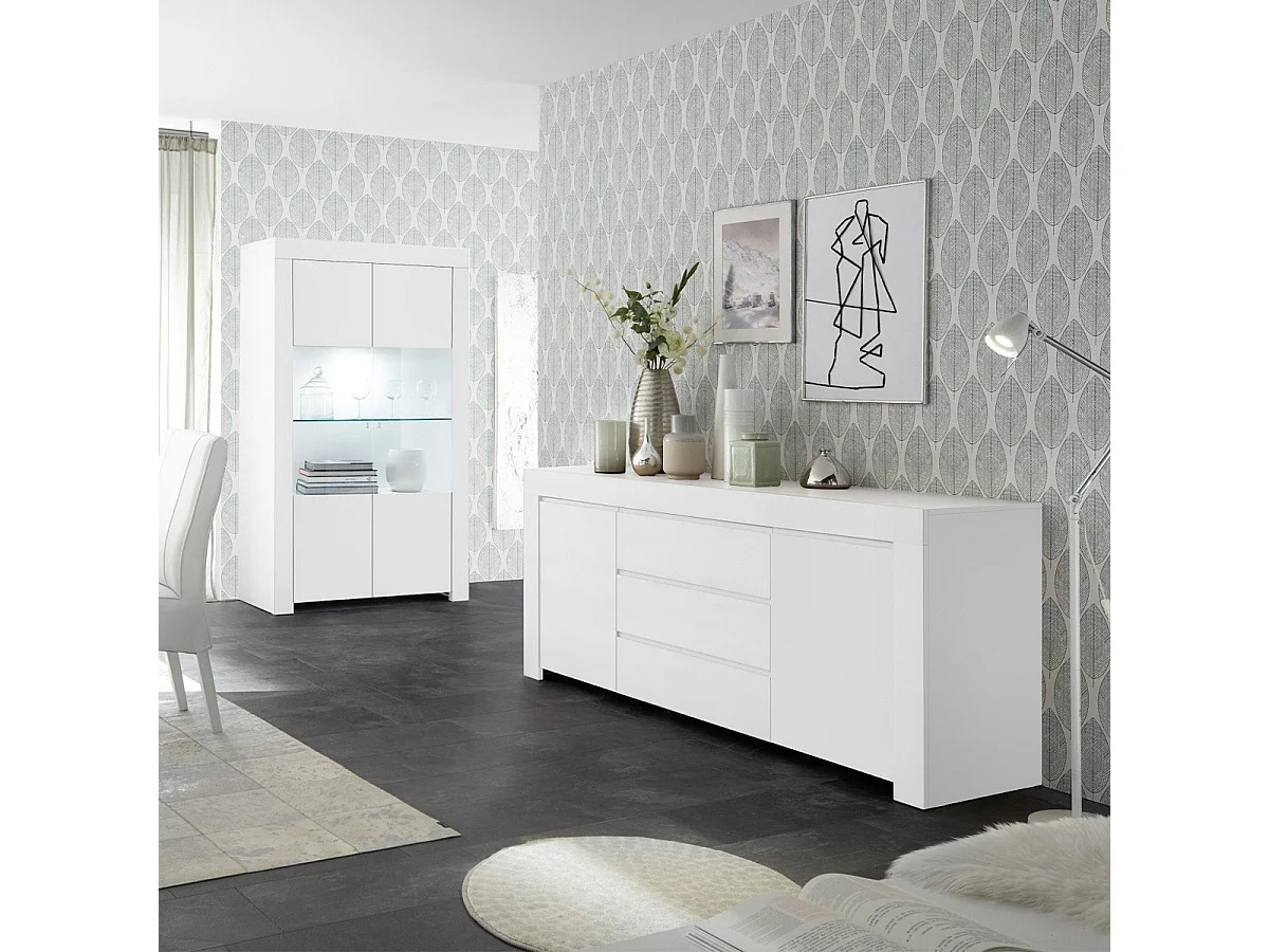 Credenza a 2 ante in vetro senza illuminazione H186 cm - Firenze