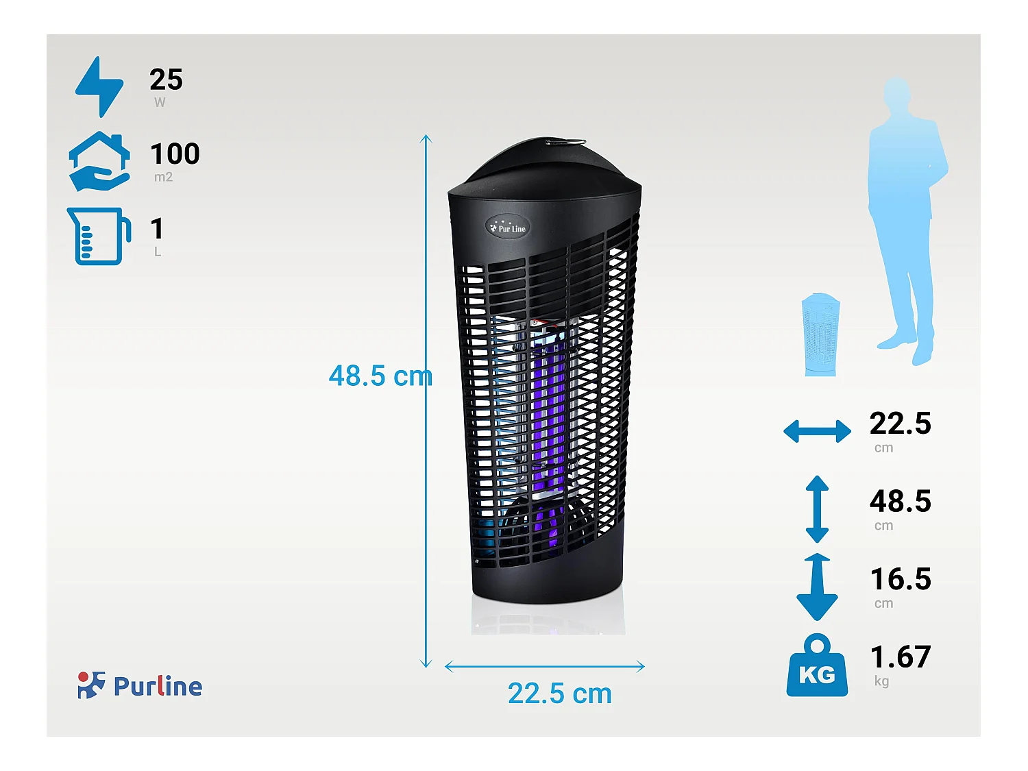 Lampe Anti-Moustiques 25W avec lumière ultraviolette