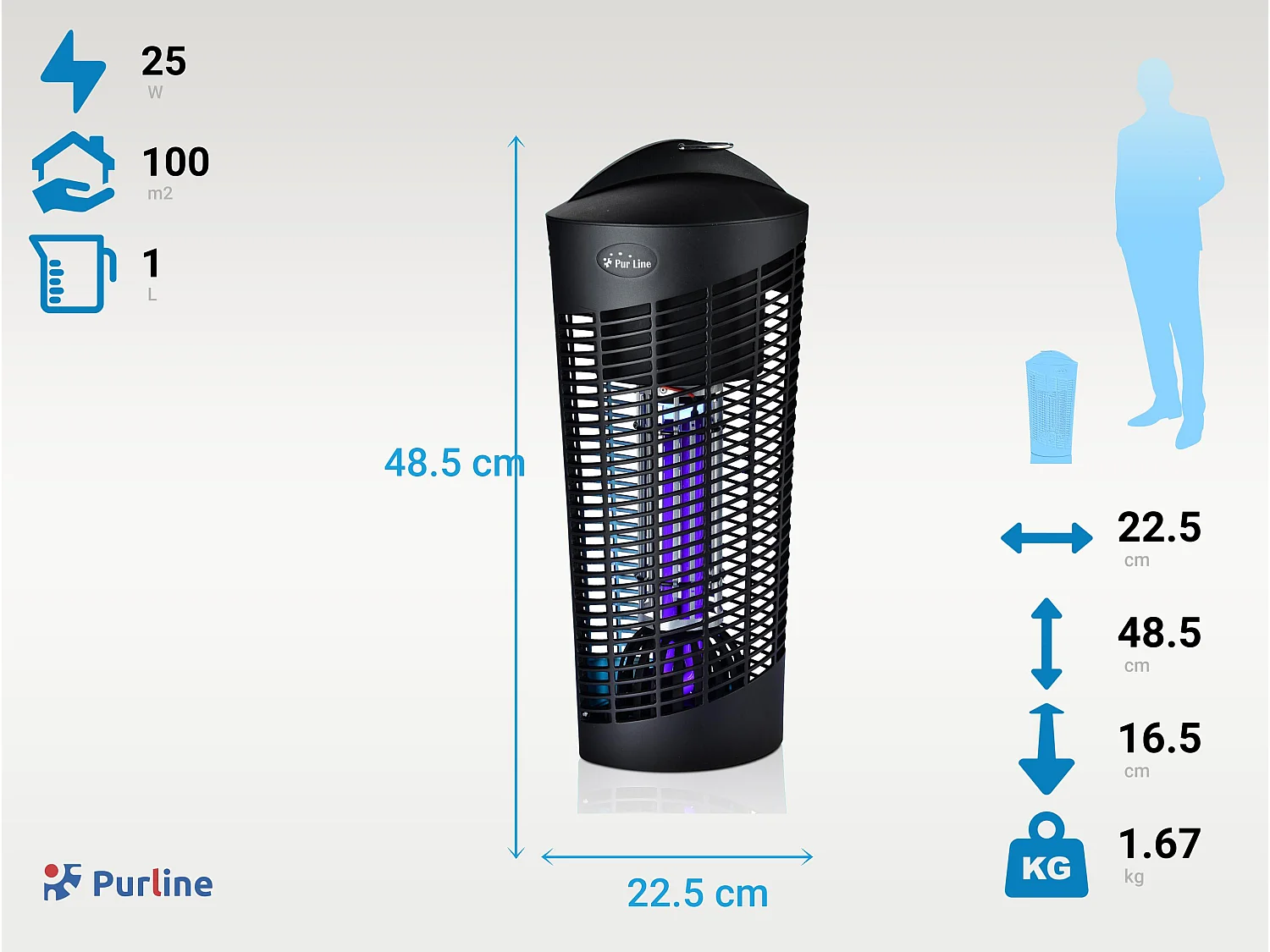 Lampe Anti-Moustiques 25W avec lumière ultraviolette