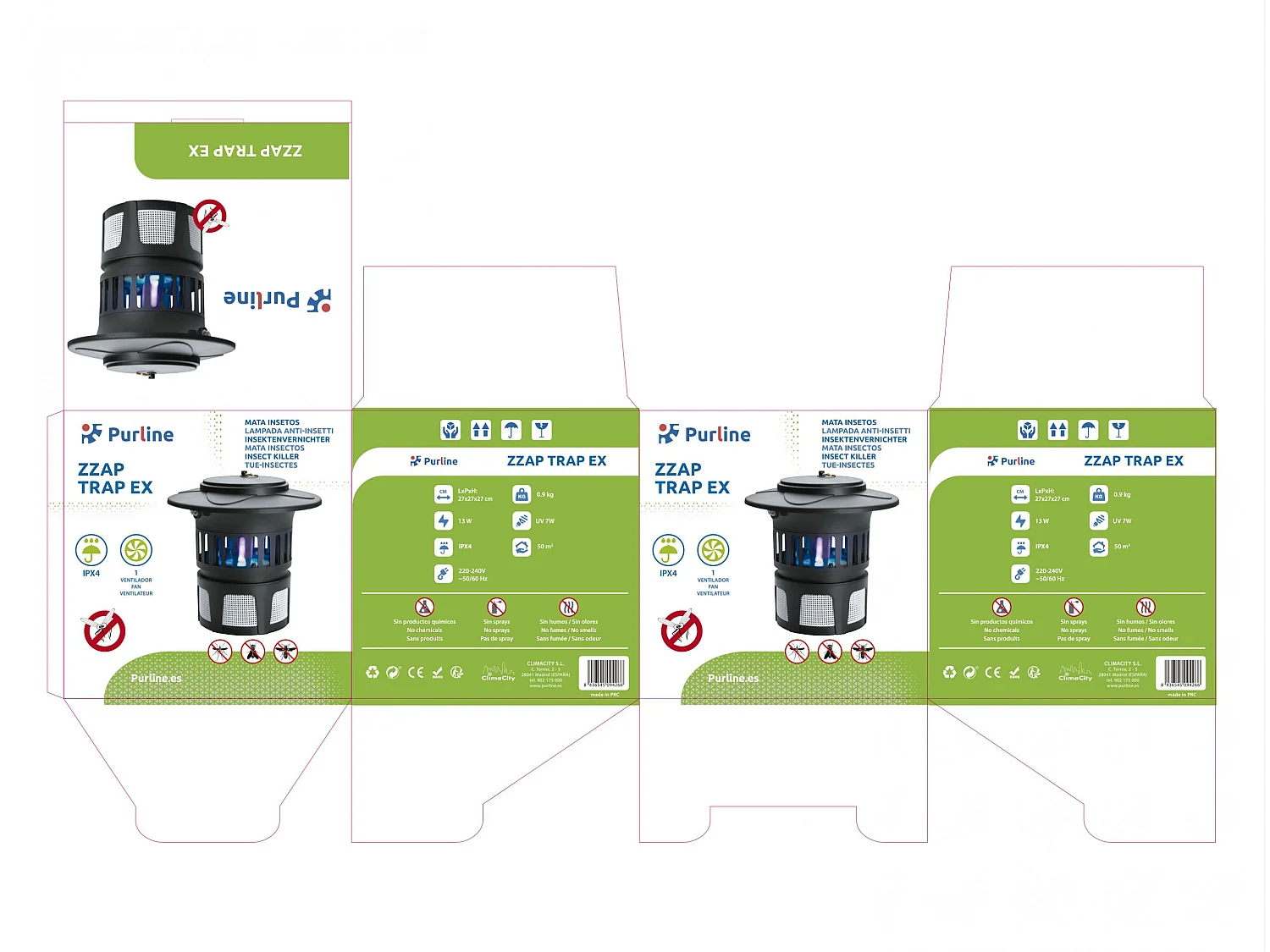 Lampe Anti-Moustiques 13W avec ventilateur d'absorption