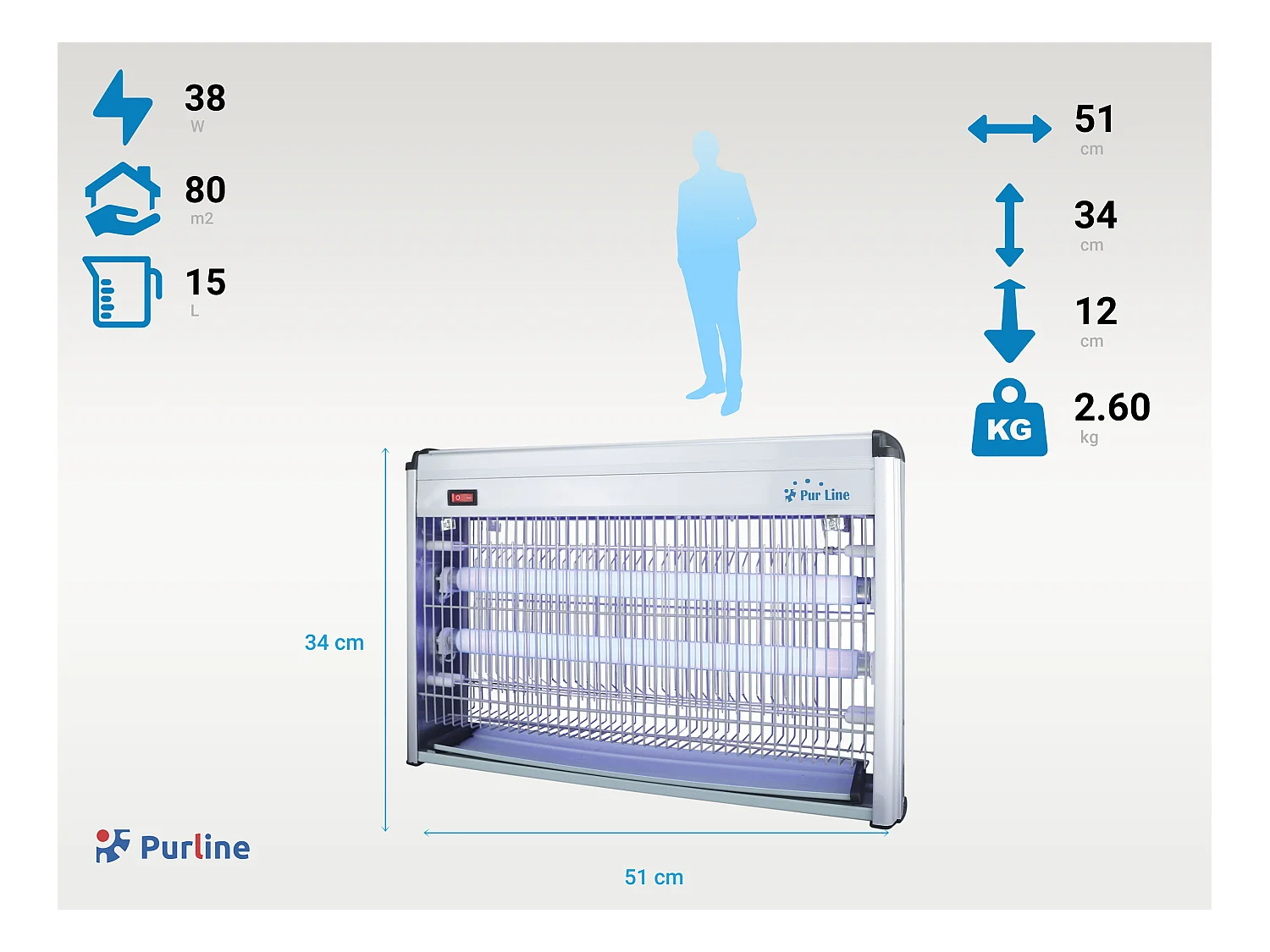 Mata insectos profesional 30W con luz ultravioleta