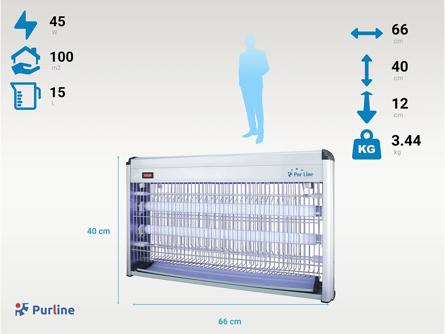 Professionele insectenverdelger 43W met ultraviolet licht