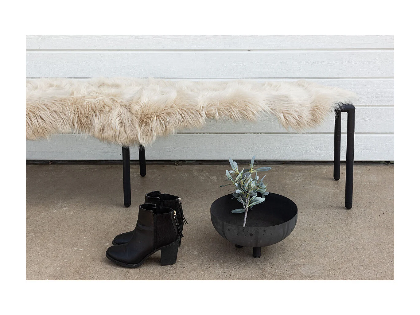 Tapis Imitation Fourrure "Katy" 55x180cm Beige