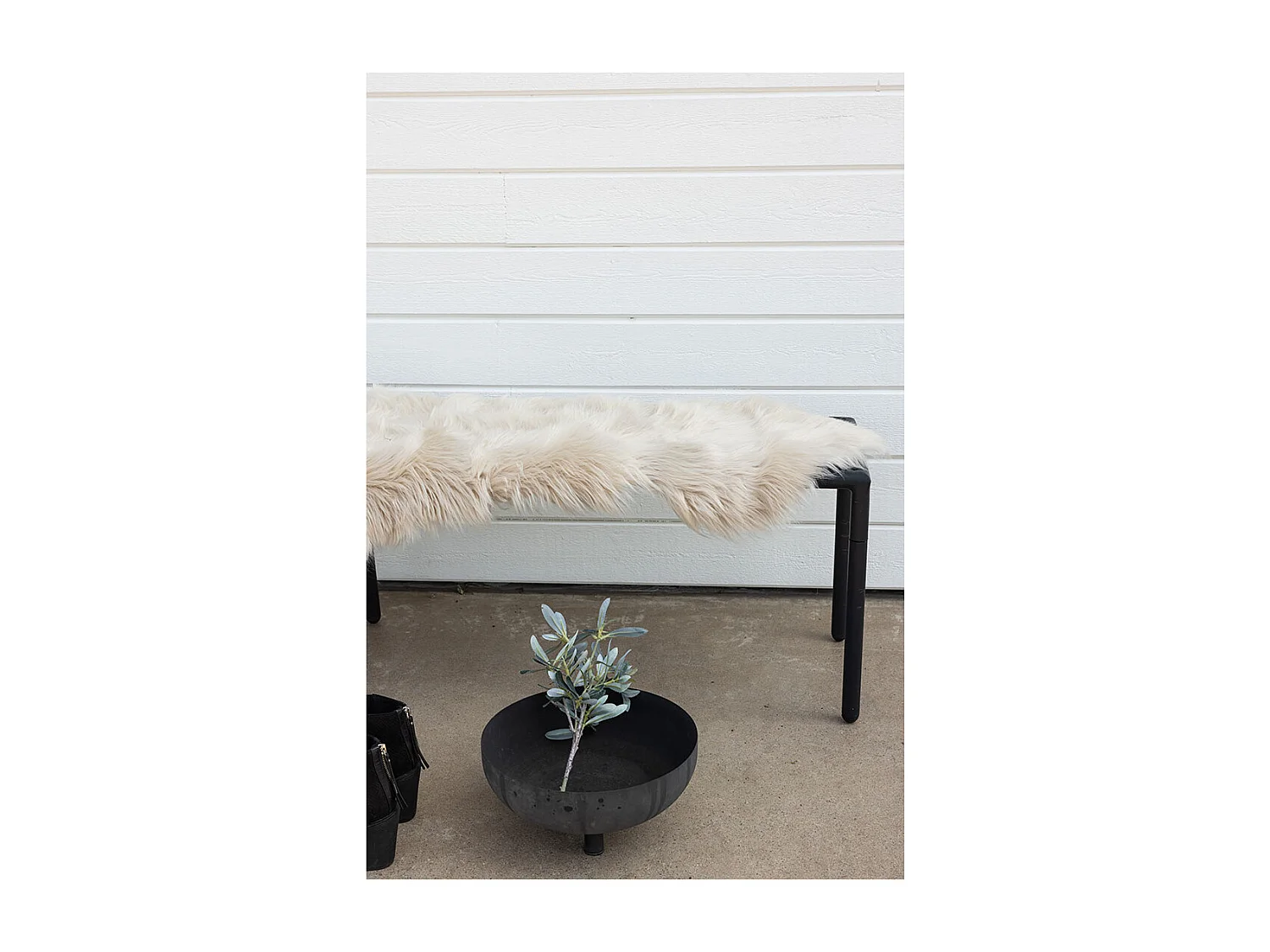 Katy kunstvacht geïmiteerd vel 180x55cm beige.
