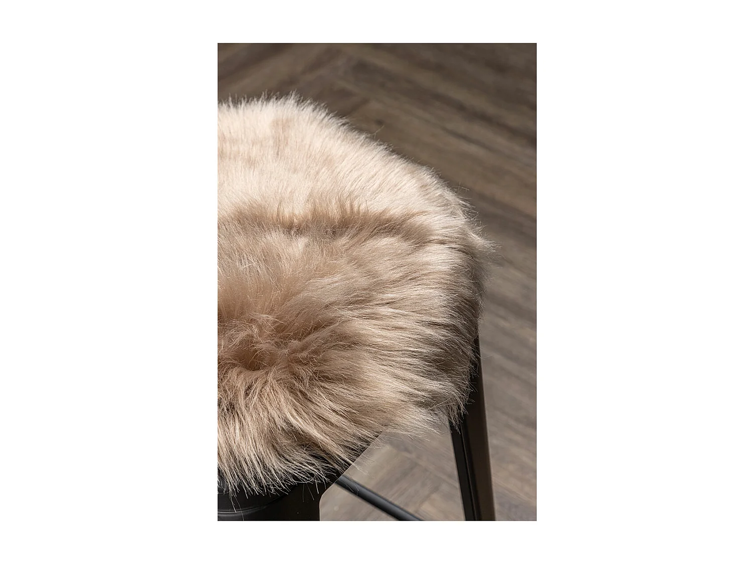 Katy fourrure synthétique  Ø34cm marron.