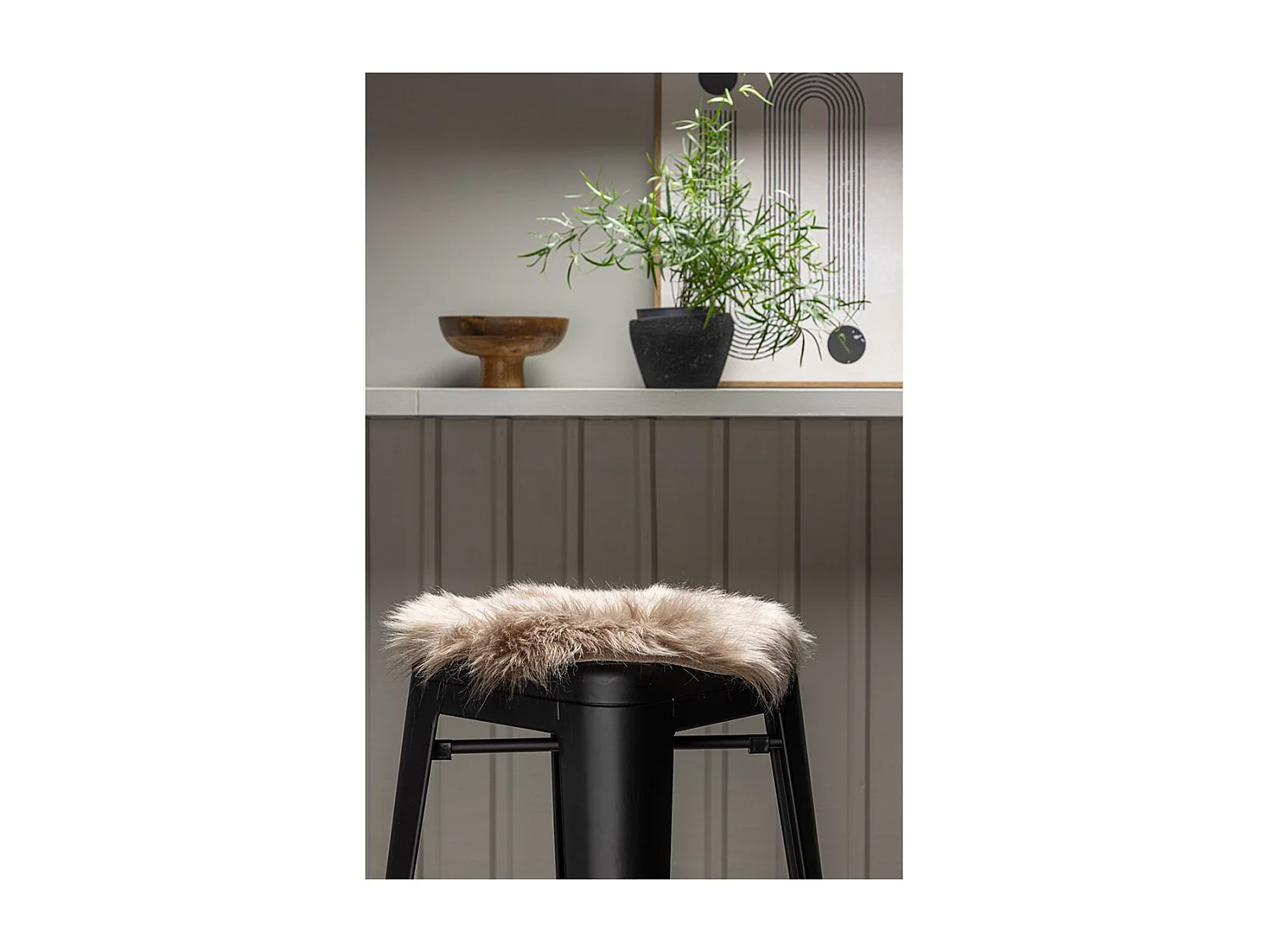 Katy fourrure synthétique  Ø34cm marron.