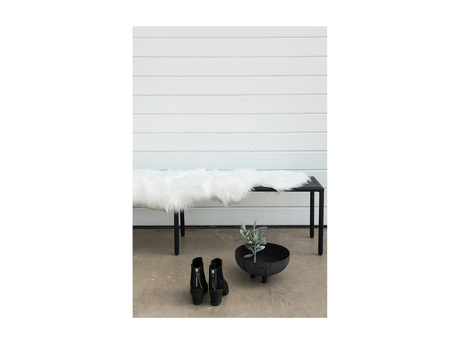 Katy Kunstfell imitiertes fell 180x55cm Weiß.