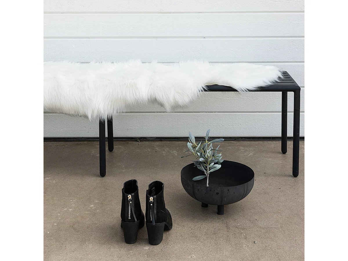 Tapis Imitation Fourrure "Katy" 55x180cm Blanc