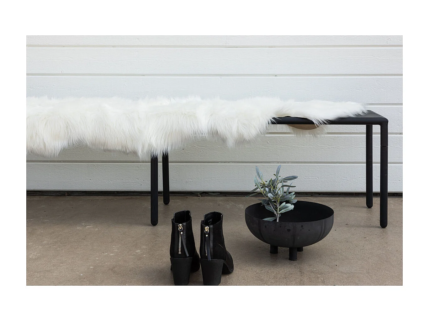 Tapis Imitation Fourrure "Katy" 55x180cm Blanc