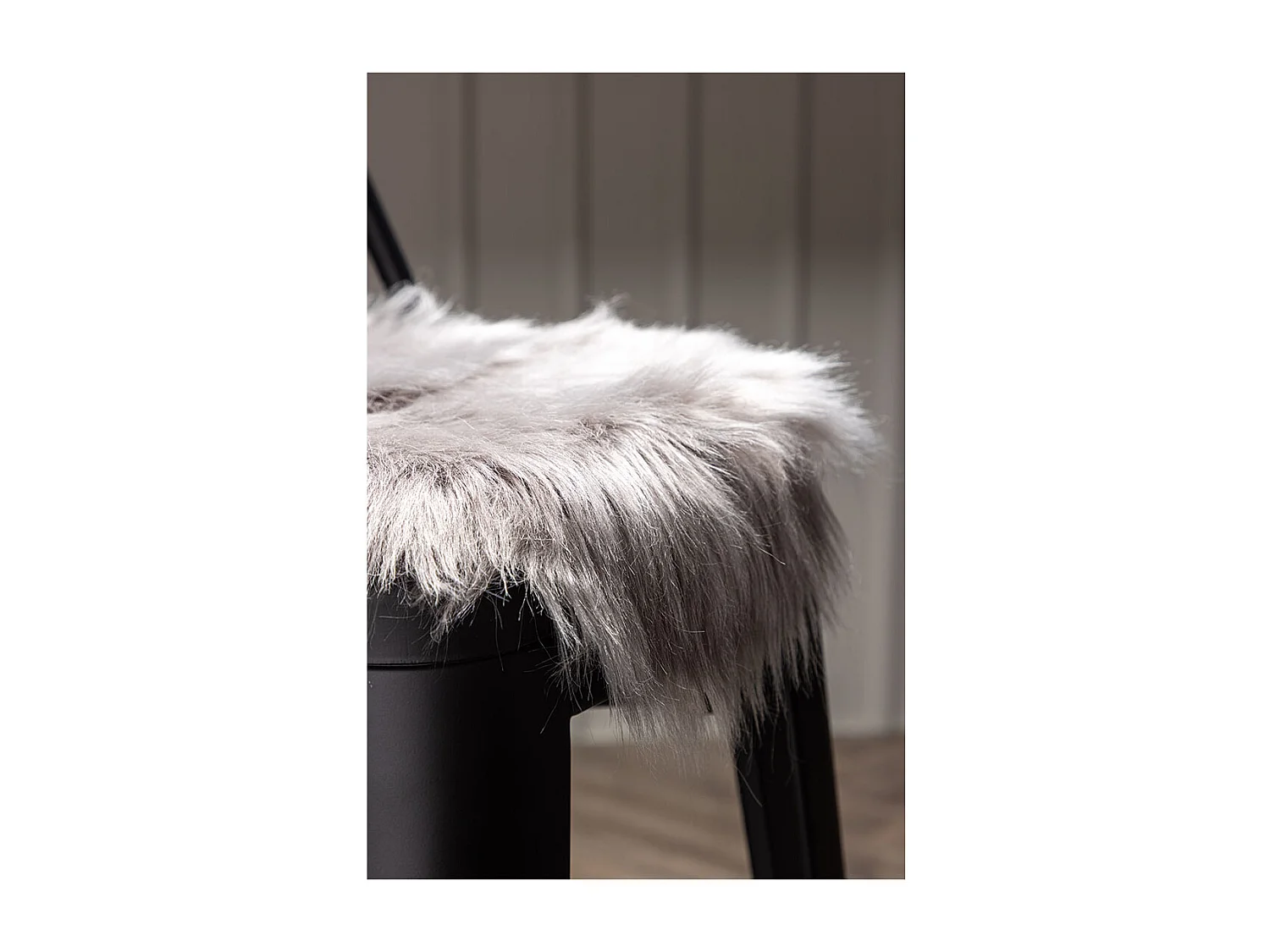 Katy fourrure synthétique  Ø34cm gris.