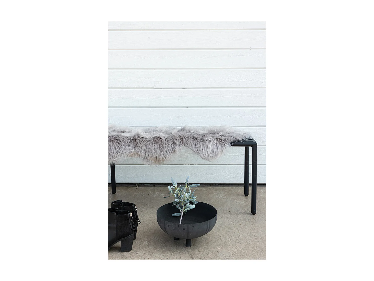 Tapis Imitation Fourrure "Katy" 55x180cm Gris