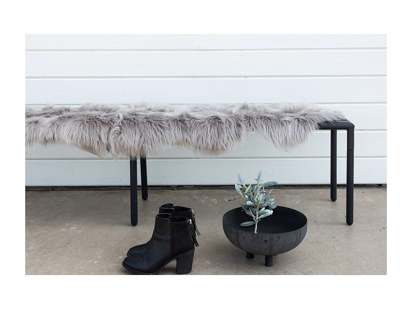 Katy Kunstfell imitiertes fell 180x55cm Grau.