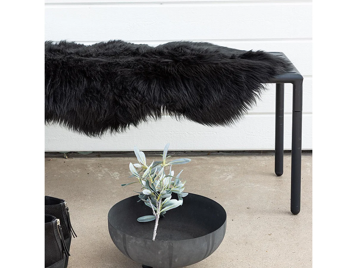 Tapis Imitation Fourrure "Katy" 55x180cm Noir