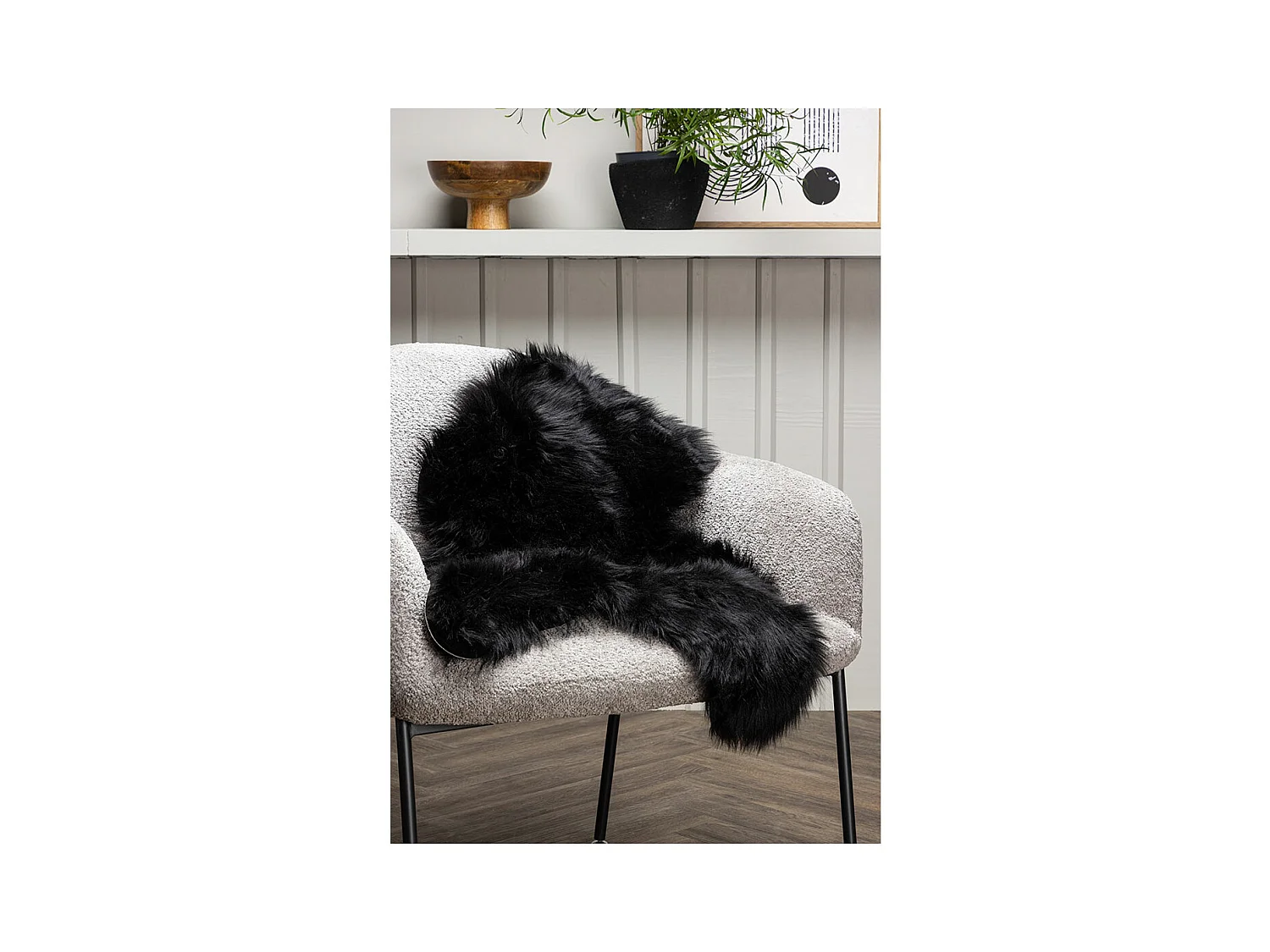 Tapis Imitation Fourrure "Katy" 60x90cm Noir