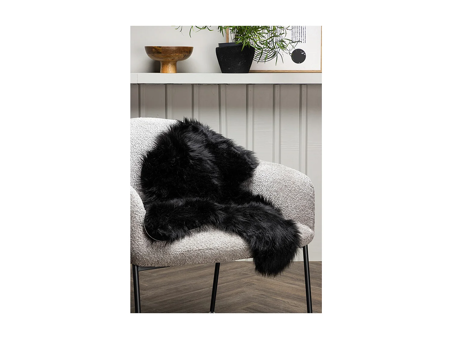 Tapis Imitation Fourrure "Katy" 60x90cm Noir