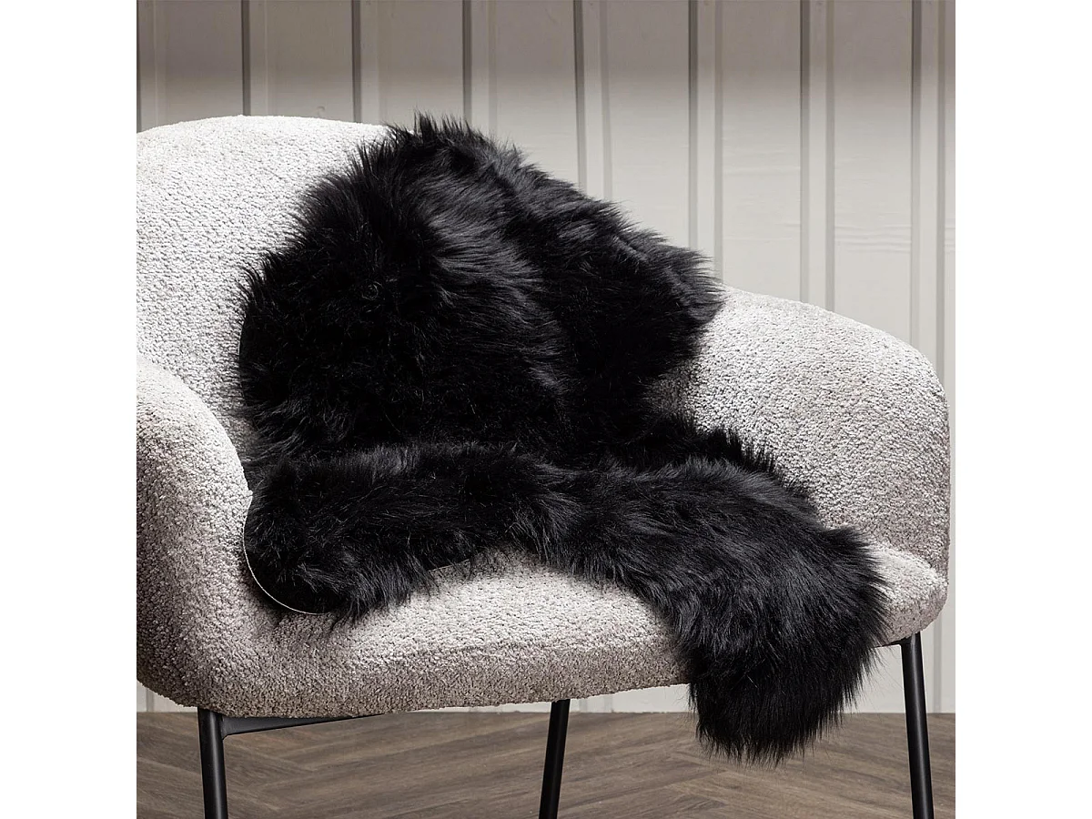 Tapis Imitation Fourrure "Katy" 60x90cm Noir