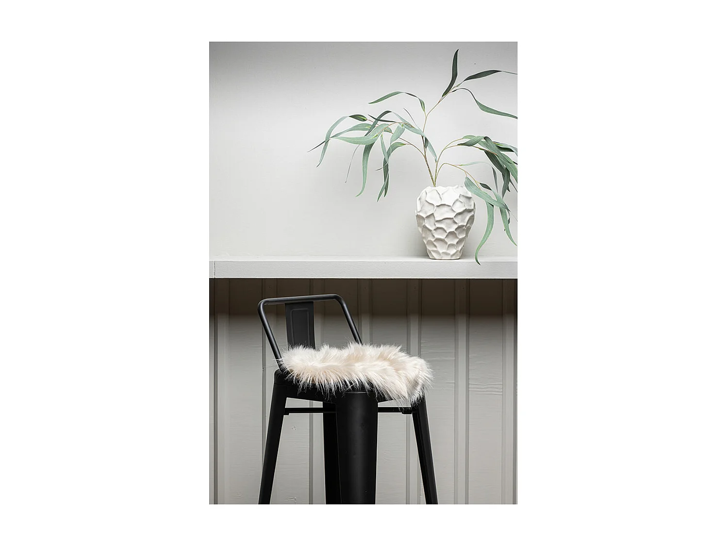 Katy Kunstfell Ø34cm Beige.