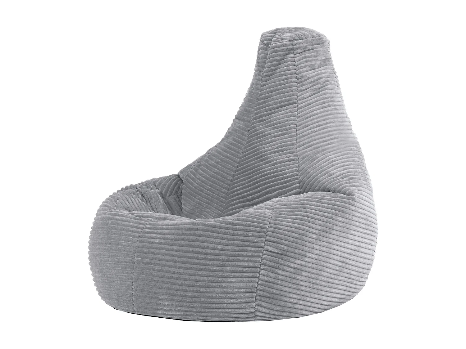 Pouf inclinable enfant velours côtelé gris clair - DALTON