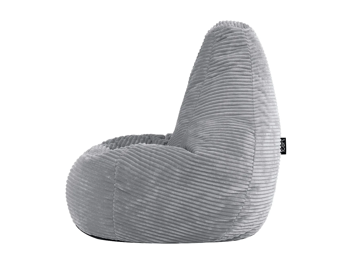 Pouf inclinable enfant velours côtelé gris clair - DALTON