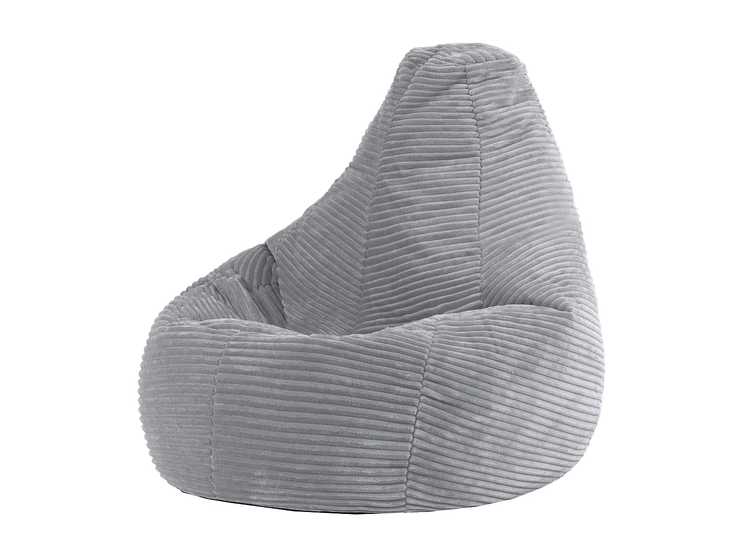 Pouf inclinable enfant velours côtelé gris clair - DALTON