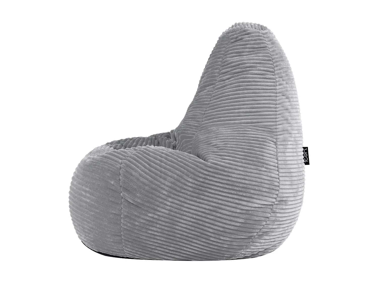 Pouf inclinable enfant velours côtelé gris clair - DALTON