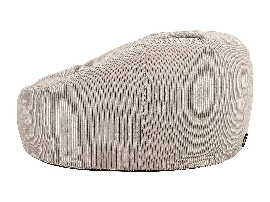 Pouf géant canapé velours côtelé beige galet - SOUL