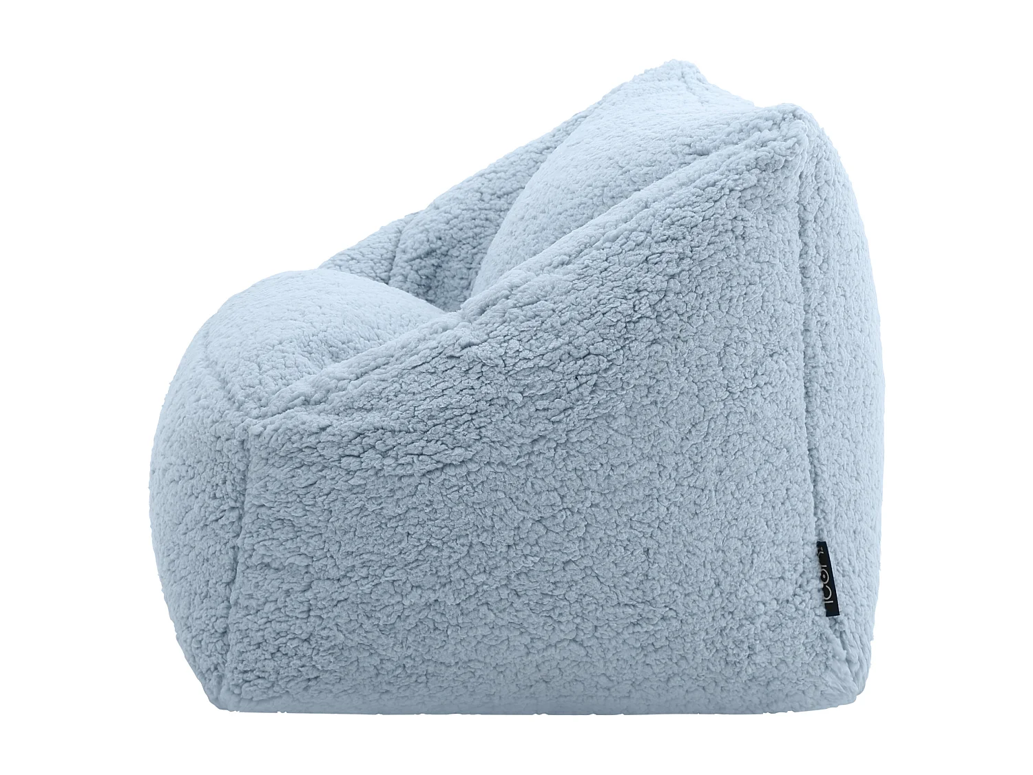 Pouf fauteuil enfant en polaire sherpa bleu givre