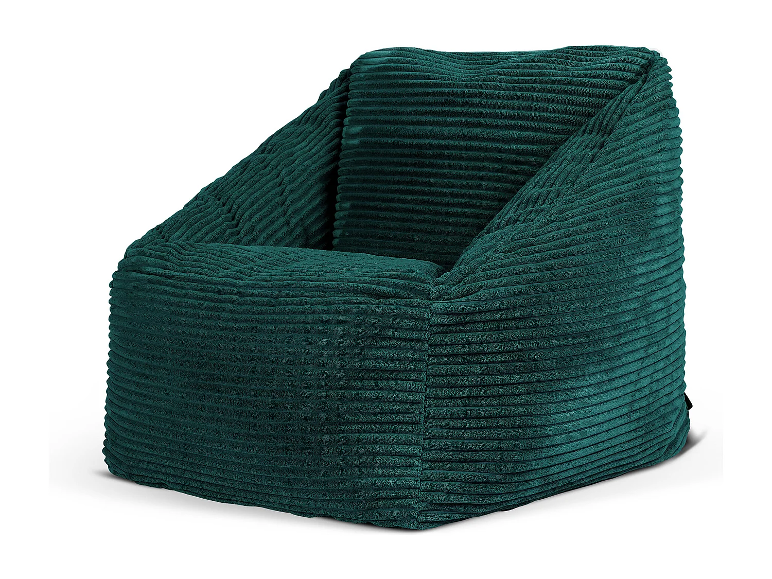 Pouf fauteuil enfant velours côtelé bleu canard - MORGAN