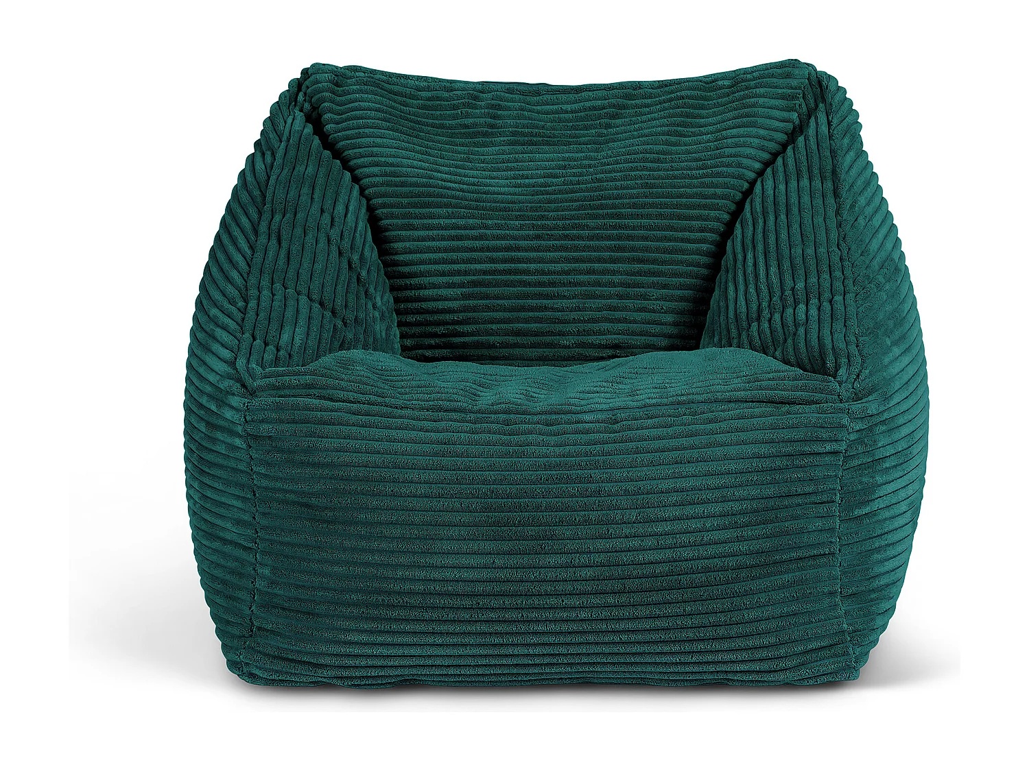 Pouf fauteuil enfant velours côtelé bleu canard - MORGAN