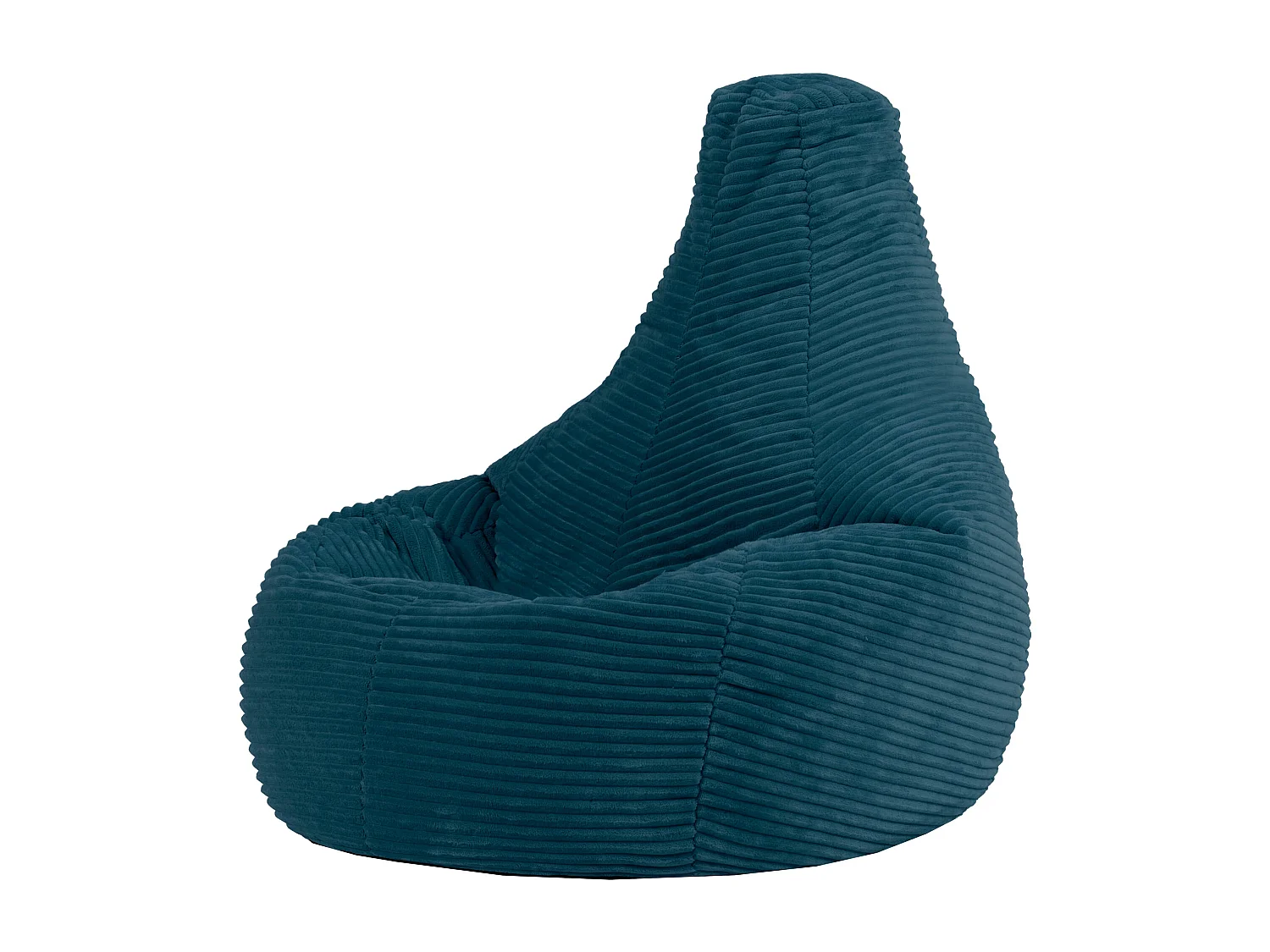 Pouf inclinable enfant velours côtelé bleu canard - DALTON