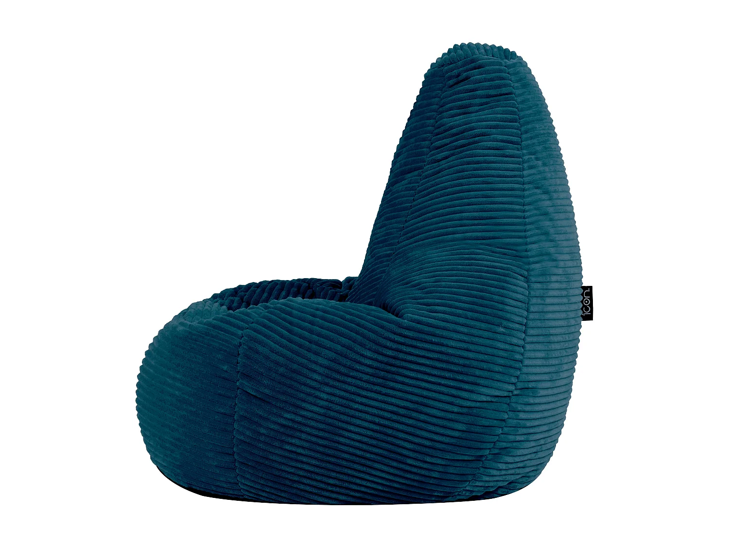 Pouf inclinable enfant velours côtelé bleu canard - DALTON