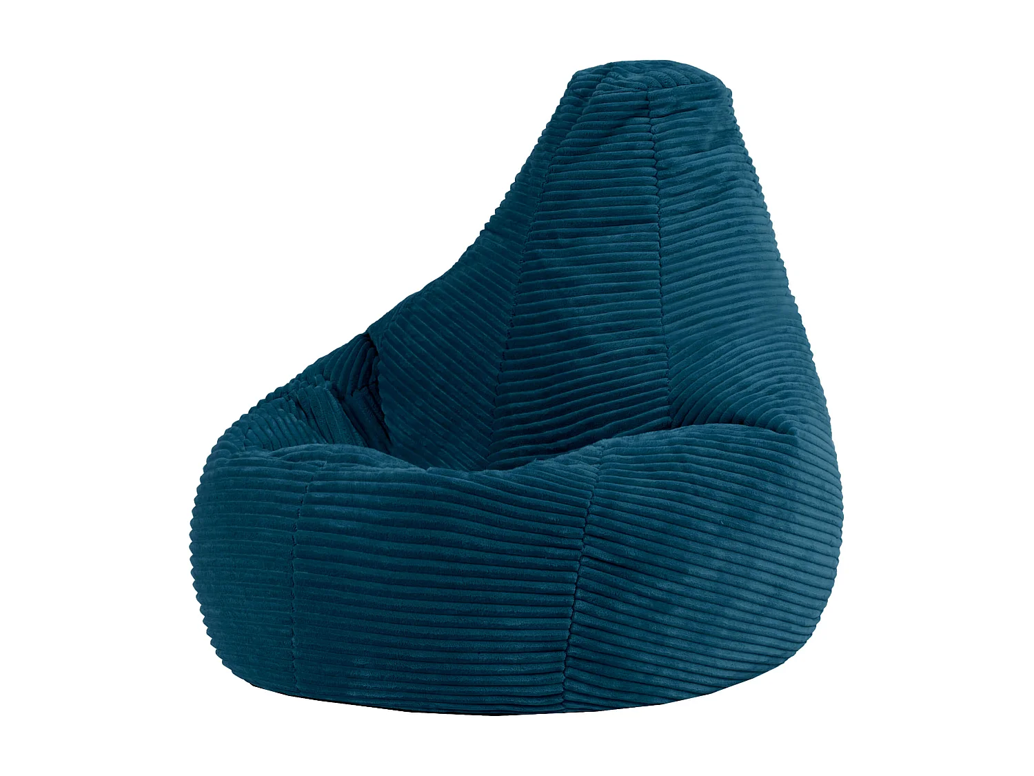 Pouf inclinable enfant velours côtelé bleu canard - DALTON