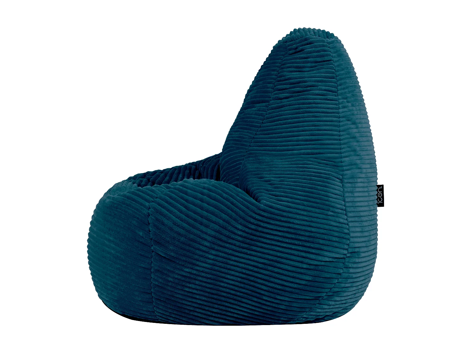 Pouf inclinable enfant velours côtelé bleu canard - DALTON