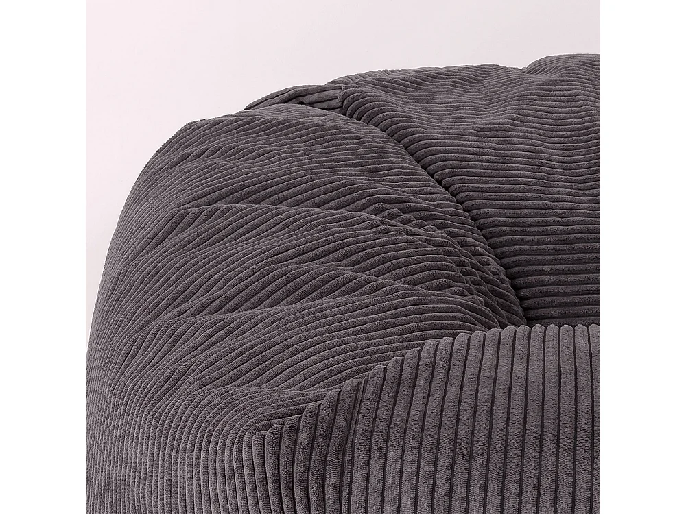 Pouf géant canapé velours côtelé gris anthracite - SOUL