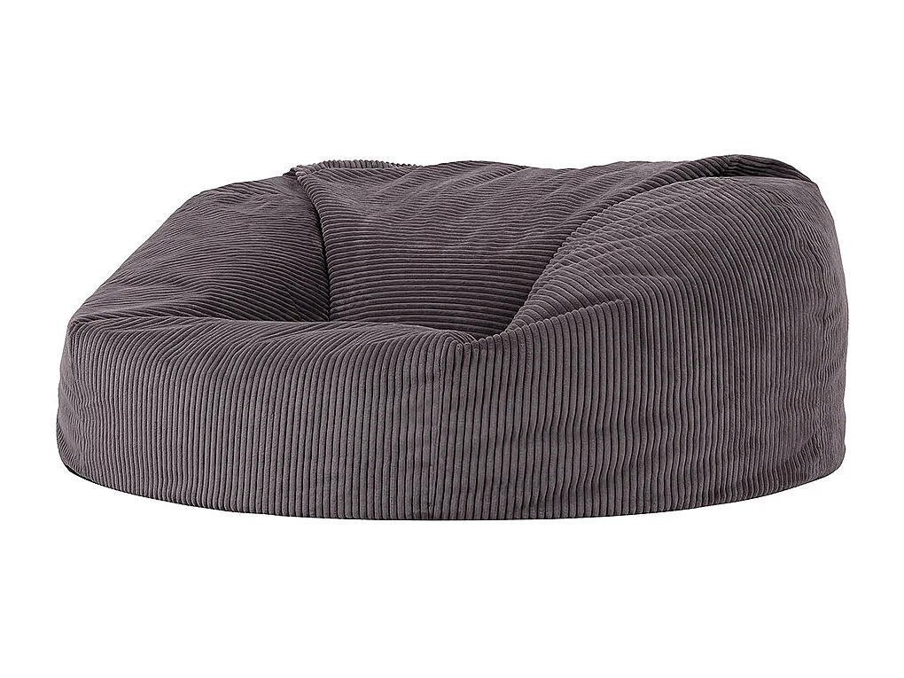 Pouf géant canapé velours côtelé gris anthracite - SOUL