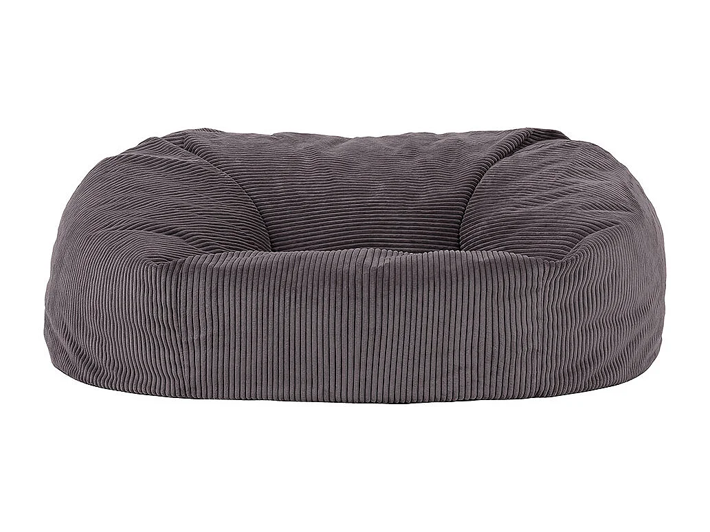 Pouf géant canapé velours côtelé gris anthracite - SOUL