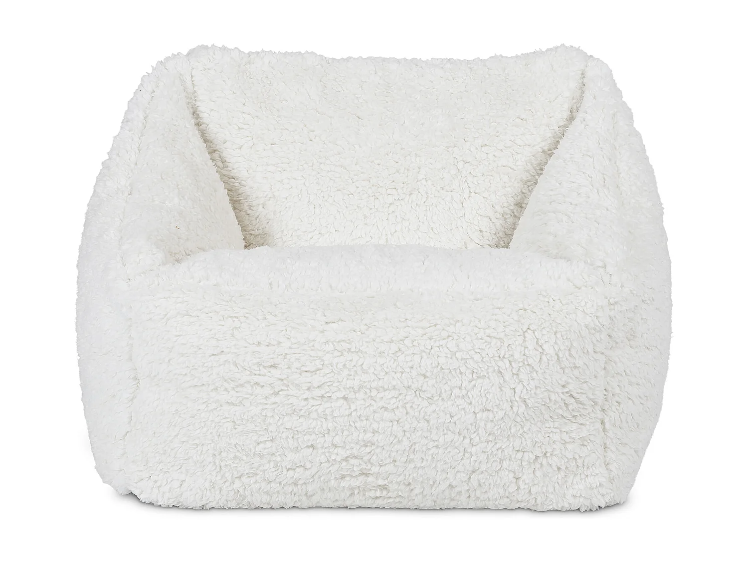 Pouf fauteuil enfant en polaire sherpa beige