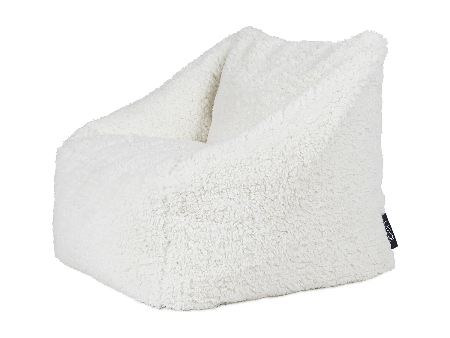 Pouf fauteuil enfant en polaire sherpa beige